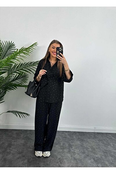 verabelle Aerobin Fabric Stone Pants Shirt Set