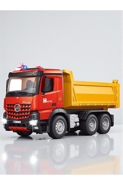 YILDIRIM OYUNCAK Uzaktan Kumandalı Damperli Kamyon Full Fonksiyon Şarjlı İş Makinesi Kamyonet 5 Mod Ses Efekt Işıklı