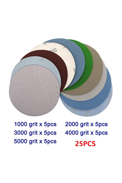 Choice 25Pcs 5Inch Sanding Discs Round Wet/Dry Sandpaper Hook And Loop 1000 2000/3000 4000 5000 Grit 125...