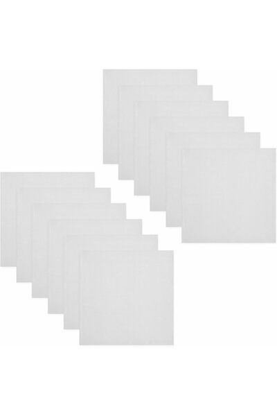 Generic Cotton Craft 100% Cotton Classic Cloth Dinner Napkins, 51x51 cm, White, Set of 12