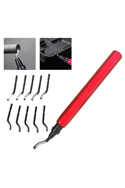 Choice RB1000 Handle Burr Deburring Remover Cutting Tool With 10Pcs Rotary Deburr Blade Professional Deb...