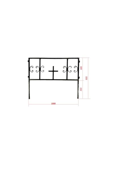 METALDESIGN Panou modular pentru gard de cimitir, negru, 1000x800 mm (PGC001)