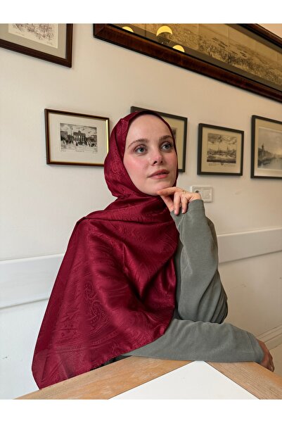 CUOCA LOUNGE Desenli Bordo Jakar Şal