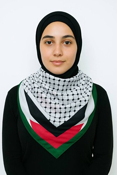 Twentyipek Women Men Pashmina Palestine Black Keffiyeh Model Square Pashmina ...