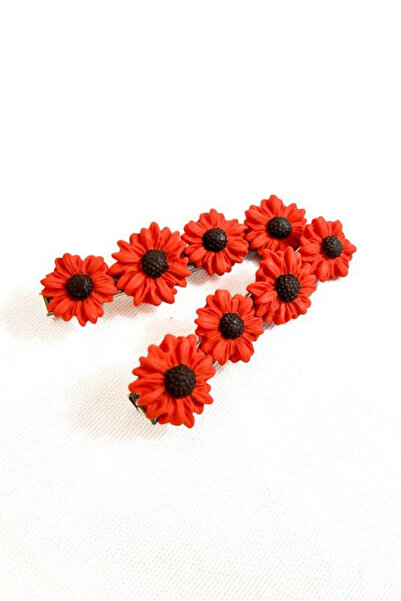 Uretti - Hülya 6683 Handmade Flower Patterned Polymer Clay Set of 2 Side Hair Clips / 7.5 cm