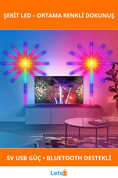 Letsii RGB Şerit LED İç Mekan Palmiye Dekoratif Aydınlatma