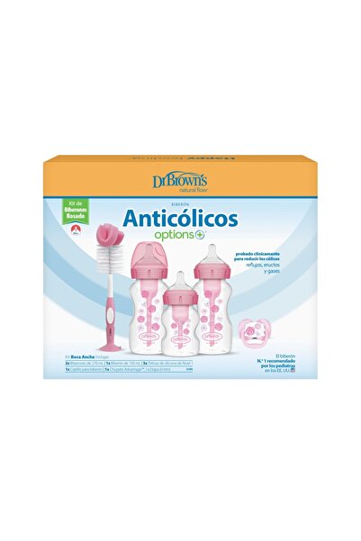 My Reality Fashion Dr Brown's Wide Mouth Anti Colic Options+ Pp Baby Bottle Gift Set Pink