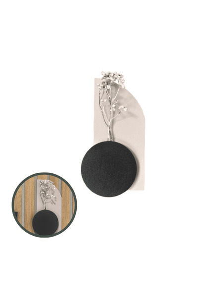 Lulu's Prints Vaza decorativa de perete model 3, in stil minimalist, pentru flori uscate, plastic, printat 3D