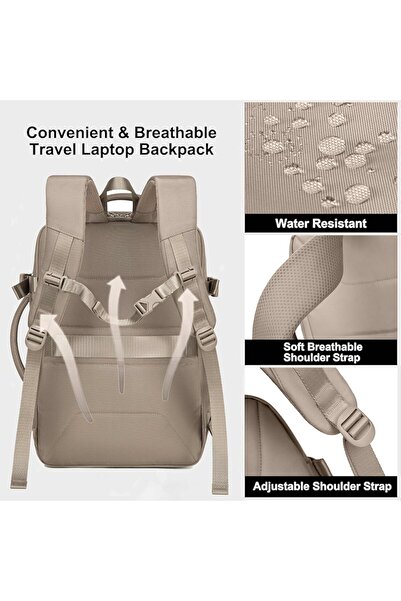 Chantria Expandable Women's Laptop Backpack, Water-resistant, Anti-theft, 180° Opening (CB00617)