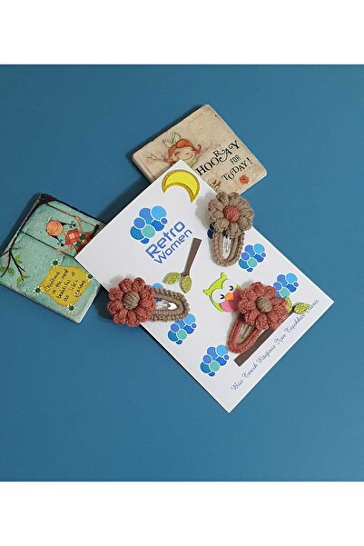 Retro Women Girl Child Baby Knitted Wool Tulle Bow Flower Gift Birthday Tripl...