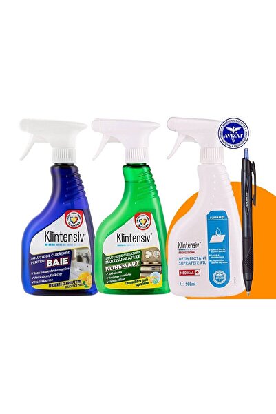 KLINTENSIV Set Complex-Solutie Baie, Suprafețe & Dezinfectant Profesional-Pix Jestream