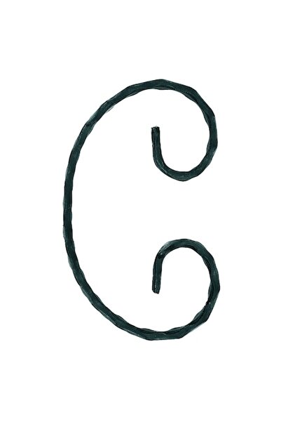 METALDESIGN Pachet 10 bucati element forjat curbat în formă de "C" CS 007, 15...