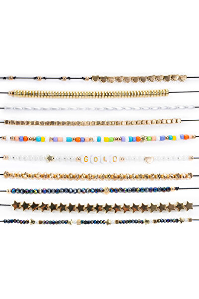 NİCE Creative DIY kit - necklaces and bracelets with mixed gold beads, Perline ABC