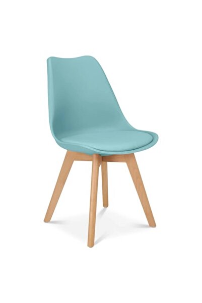 QMOBILI Scaun de masă TORI - Carcasă PP verde mentă, Șezut din piele ecologic...