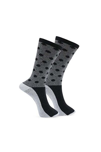 White Leaf Diabetic Anti-Skid Socks, Black - 1 Pack