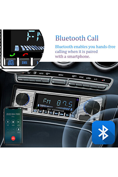 Choice راديو سيارة Hippcron 1 DIN ستيريو FM بلوتوث مشغل MP3 صوتي هاتف محمول حر اليدين USB / SD رقمي مع...