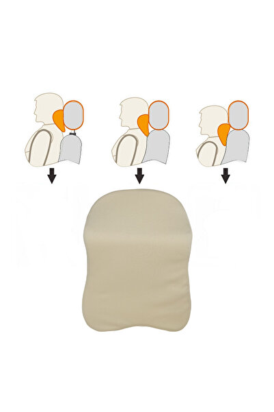 3XR Memory Foam Car & Travel Neck Pillow 3808 Ergonomic Three-Point Cervical Support Cushion beige