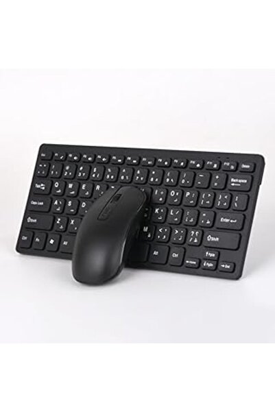 Generic لوحة مفاتيح وماوس لاسلكية ٧٨ مفتاحًا، عربية/إنجليزية، رفيعة، ٢.٤ جيجاهرتز، هادئة - UnionSkyy