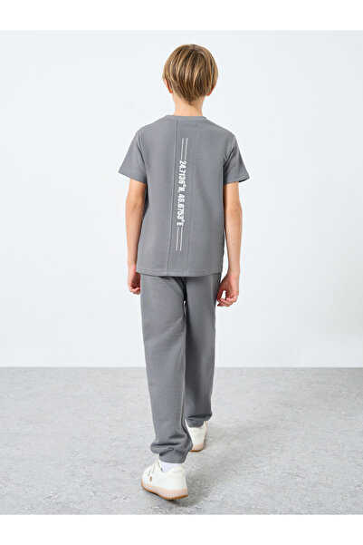 Styli Teens Grey Cotton Blend T-Shirt and Joggers Set