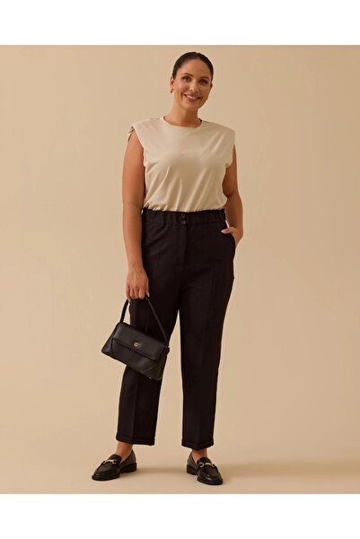 Gala-Xi New Seçi̇l Women Plus Size Elastic Waist Ankle Length Pants 10002521014024