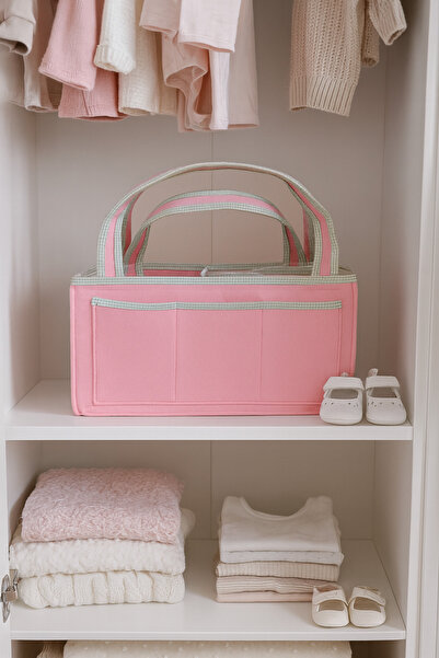 YUNUSOĞLU HOME Mother Baby Felt Care Bag Organizer Organizer Multi-Purpose for Newborn