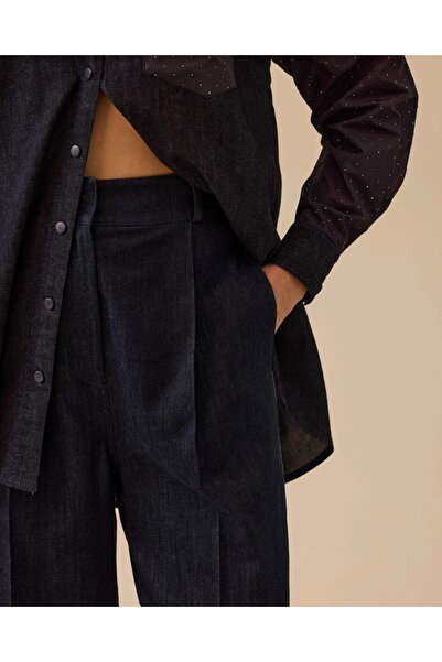 SEÇİL ΝΕΟ ΓΥΝΑΙΚΕΙΟ τζιν παντελόνι με λεπτομέρεια πλισέ μέχρι τον αστράγαλο 10002512211002