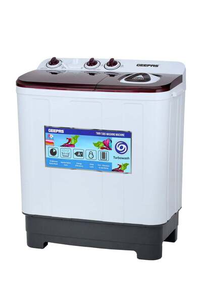Geepas GSWM18045 Twin Tub Top Load Washing Machine 5 kg, 510 W, White