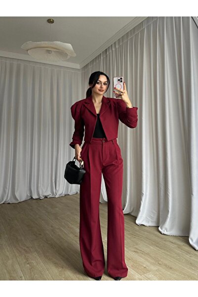 Mooi Butik Merset Suit 8687 - Burgundy