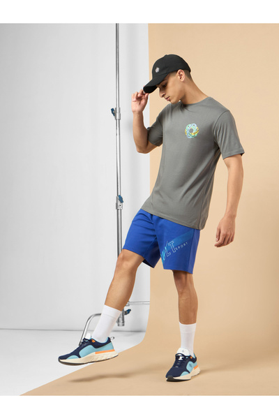 Cult By Styli Men Grey Graphic Print Short Sleeve T-Shirt