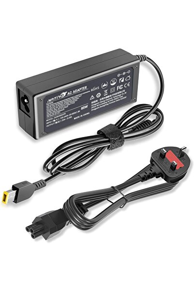 Generic NATNO 65W Slim Square-Tip AC Adapter Charger for Lenovo Ideapad/ThinkPad