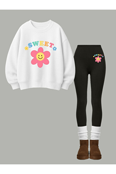 Take Two By Styli Teens Graphic Sweatshirt and Leggings Set