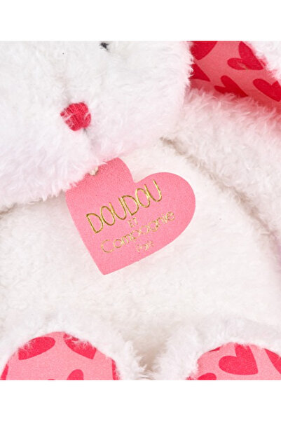 Doudou et Compagnie Soft plush bunny "I Love You" in gift bag – 25 cm