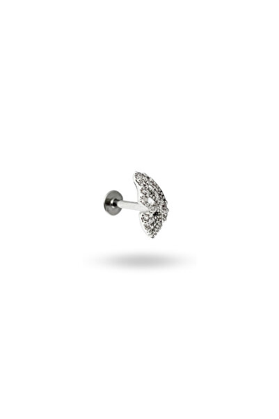 IHLAMUR Cerrahi Çelik Taşlı Kelebek Piercing