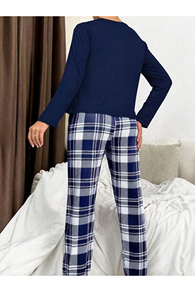 Take Two By Styli Slogan Print Long Sleeve T-Shirt and Pyjama Set