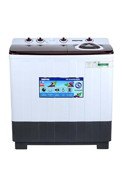 Geepas Twin Tub Top Load Washing Machine, 8 kg, 560 W (GSWM18047)