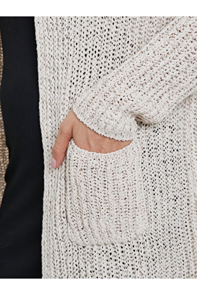Styli Beige Pocket Detail Knitted Cardigan