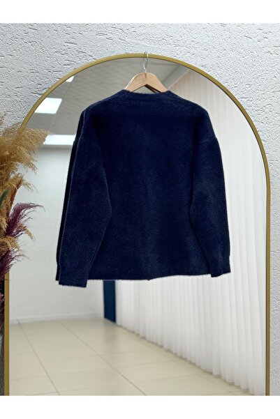 BENAHOLL Golnaz Tied Bearded Double-Breasted Cardigan-Kr5031 Navy Blue