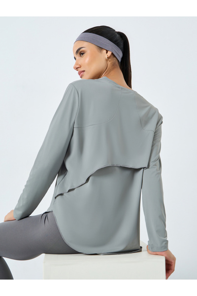Styli Back Overlay Panel Curved Hem Top