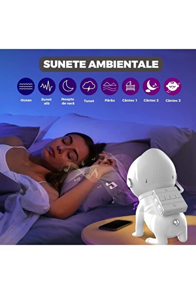 MACVI ® Star Projector Dog Astronaut with Night Light, Bluetooth, 15 Lighting Modes