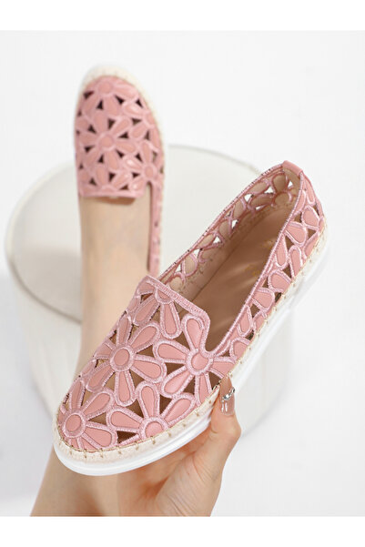 Sneak-a-Peek By Styli Pink Floral Cut-Out Espadrilles
