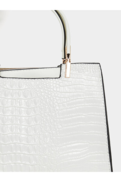 Take Two By Styli Croc Textured Double Top Handle Handbag