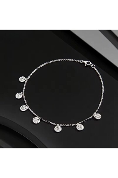delis 925 silver anklet, JW1812, elegant model, rhodium plated