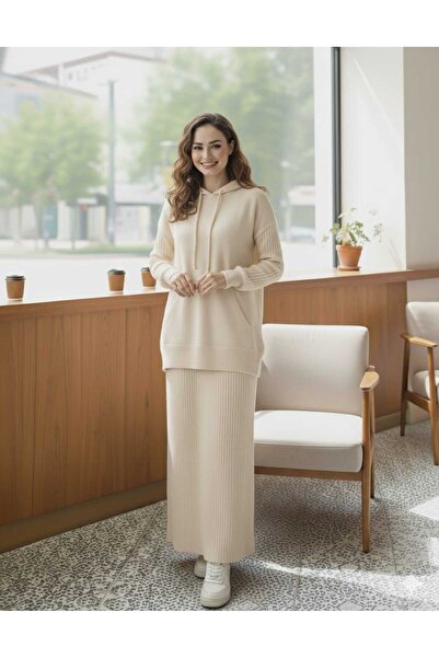 FUNDA Fashion Sicilya Üst Kapüşonlu İkili Triko Takım FF1FF2F