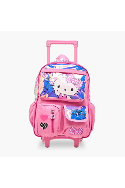 Hello Kitty Printed Trolley Backpack with Retractable Handle - 16 inches