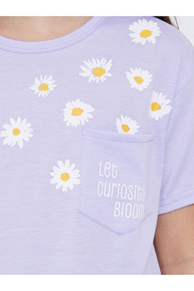 Styli Teens Lilac Floral Print T-Shirt and Pyjama Set