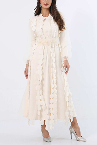 Dizayn Ella طقم فستان ثلاثي الأبعاد مع حزام مطرز EL-4127