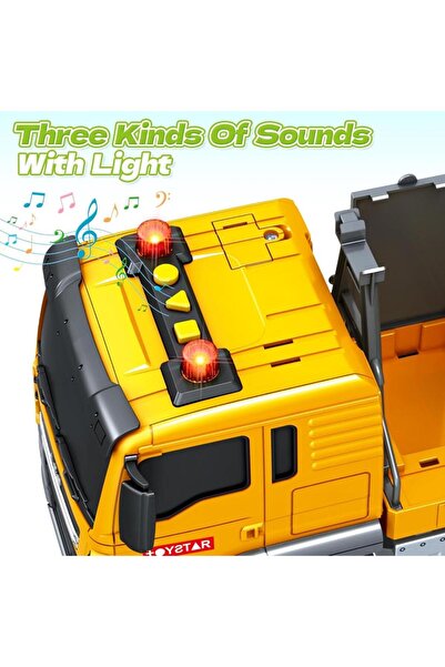 Tıfıl Toys 1:12 Scale Friction Powered Sound and Light 360 Degree Rotating Carrier Toy Excavator