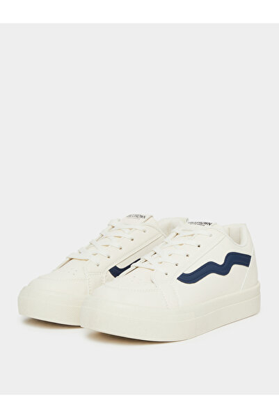 Styli Cream Striped Detail Sneakers