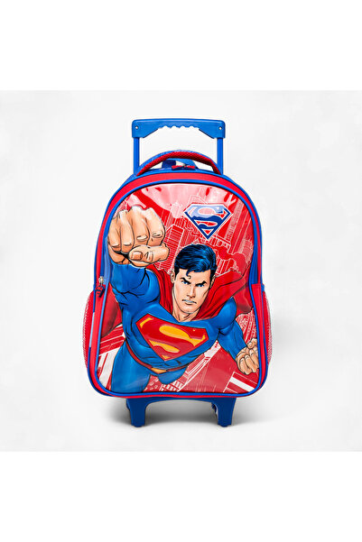 Warner Bros Superman Print 5-Piece Trolley Backpack Set -16 inches