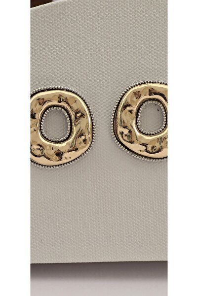 Lion Yuvarlak kalın buyuk ıkı renk küpe